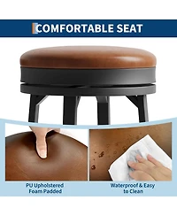 gaomon 30" Swivel Bar Stools Set of 2, Pu Leather Backless Metal Frame