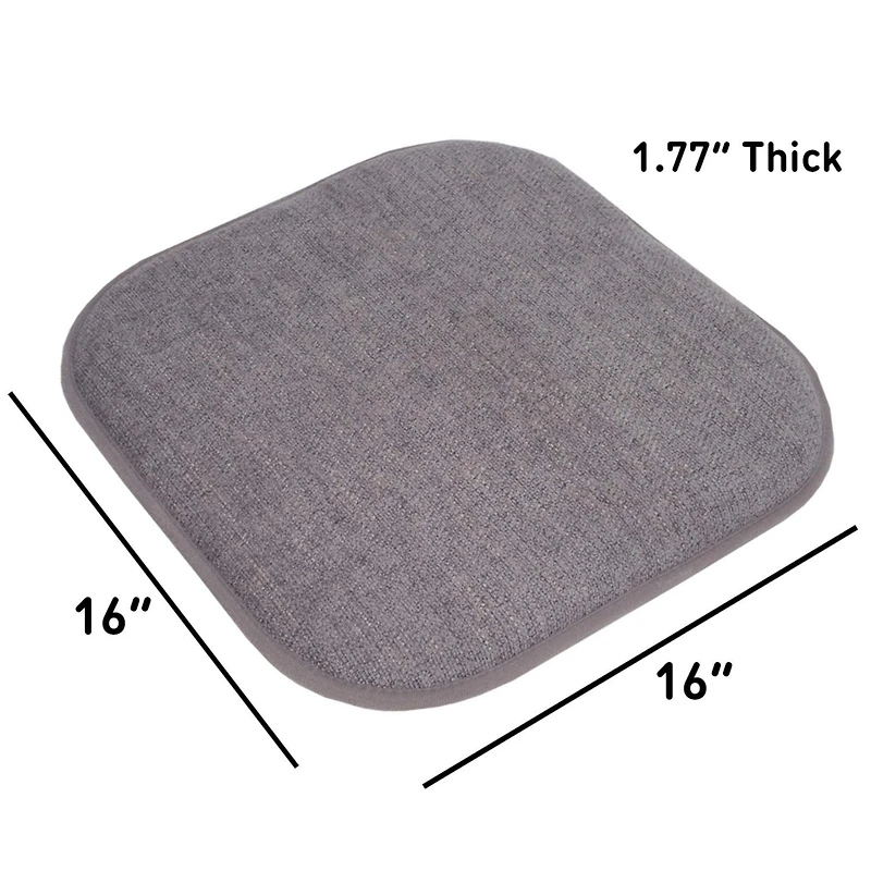 Gnuadz 2 Pack Chair Cushion Memory Foam Pads Non Skid Rubber Seat Cover