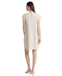 Jones New York Women's Crewneck Linen Mini Dress