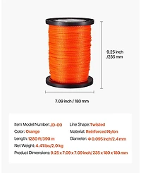 Sugift 0.095 inch 1280 feet String Trimmer Line, Heavy Duty Nylon for Weed Eater Use