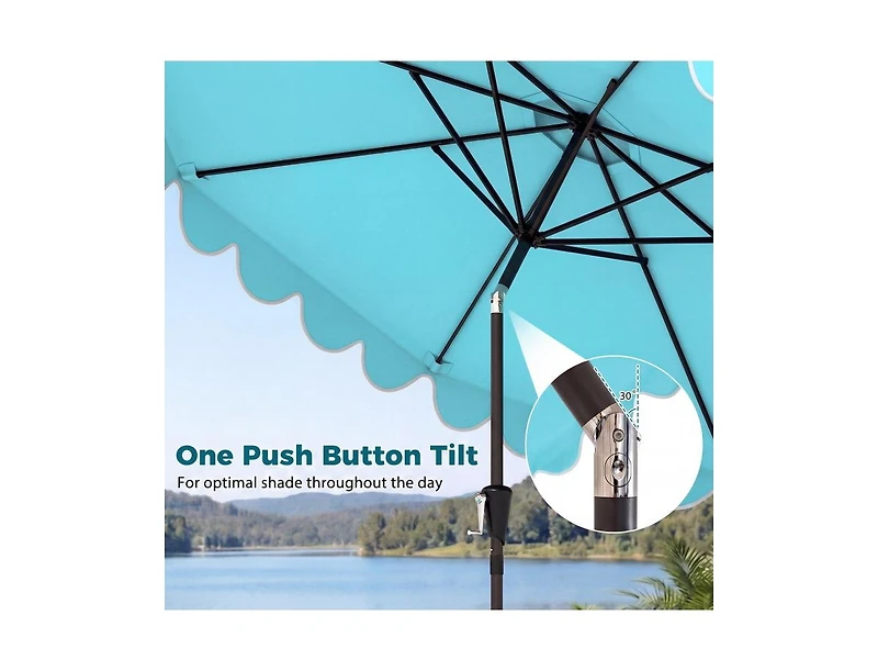 Slickblue Outdoor Umbrella with Stable Weighted Base and Sandbags for Patio