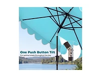 Slickblue Outdoor Umbrella with Stable Weighted Base and Sandbags for Patio