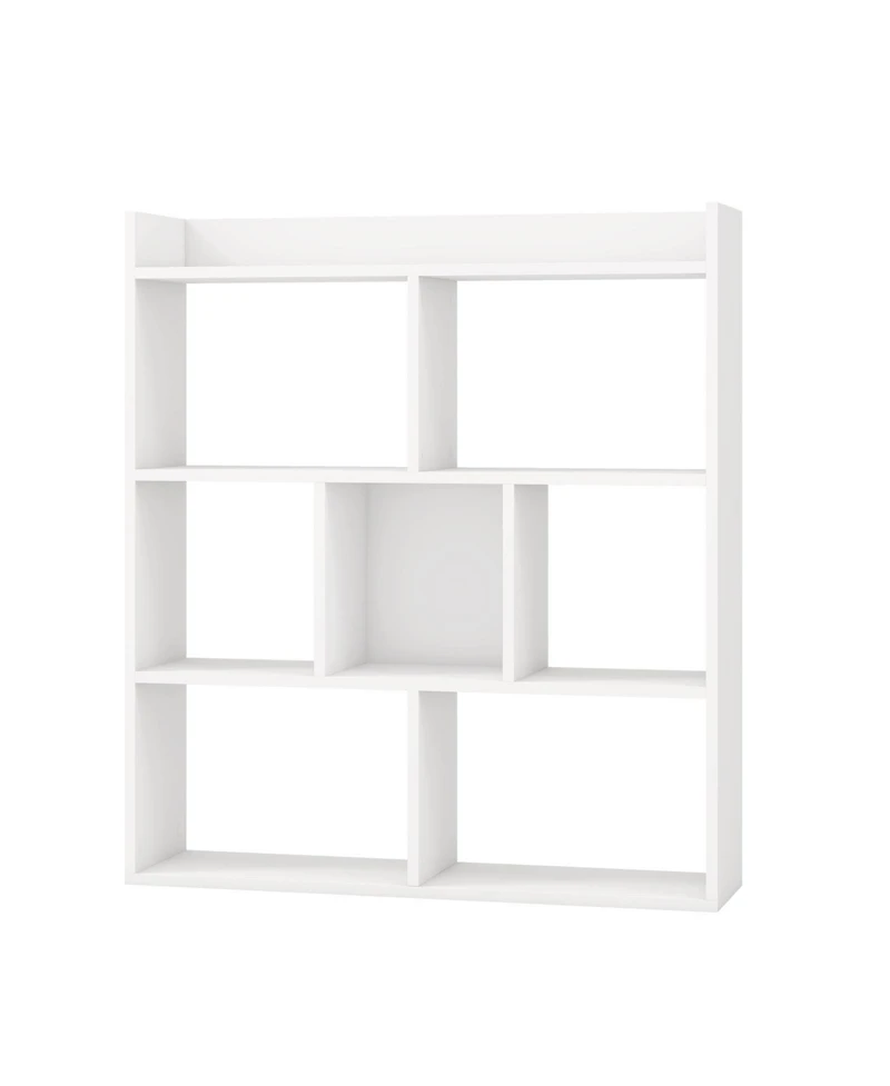 Gouun 7-Cube Open-Back Bookshelf with Anti-Toppling Devices, 31.5 x 8 x 35.5