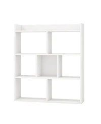 Gouun 7-Cube Open-Back Bookshelf with Anti-Toppling Devices, 31.5 x 8 x 35.5