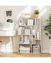 Gouun 47 in 6-Cube Geometric Open-Back Bookshelf with Reinforced Back Panel