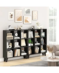 Gouun 9-Cube Bookcase with 6 Removable Shelves and Raised Support Feet
