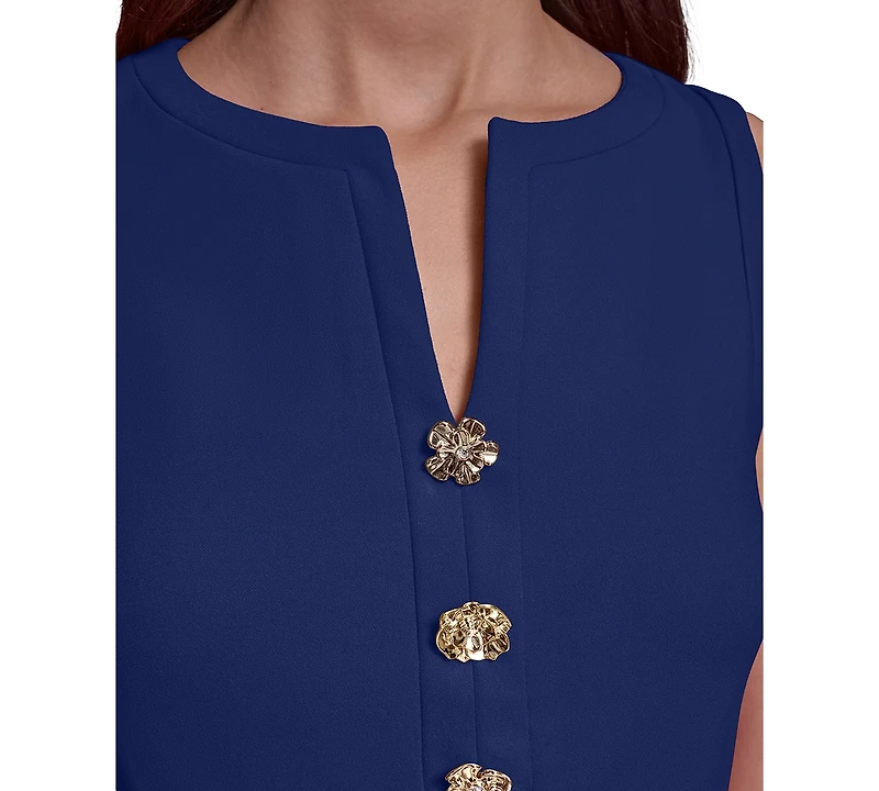 Women's Notch-Neck Sleeveless Knee length Dress