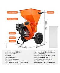 Sugift Wood Chipper Shredder, 7 Hp, 3" Max Diameter, Gas Powered for Landscaping