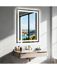 Luvodi 20" x 28" Led Bathroom Mirror with Built-In Speaker, Anti-Fog and Dimmable Backlit Lighting
