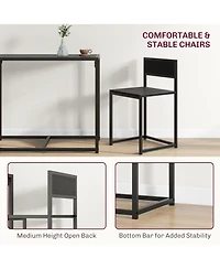 Homcom 3-Piece Industrial Dining Table Set for 2 Kitchen Table and Chairs