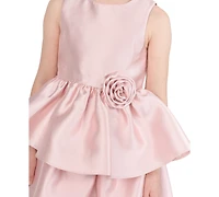Rare Editions Little Girls' 2T-6X Mikado 2-Tier Dress with Rosette at Waist