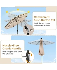 Gouun 10 ft Solar Patio Umbrella with 96 Flowing Led Lights and Tilt Adjustment