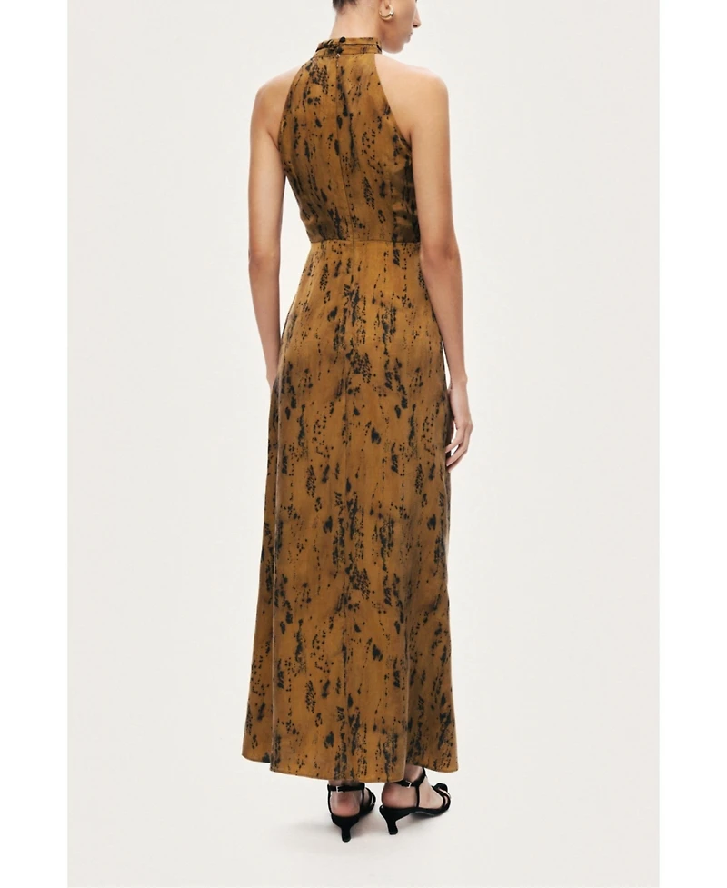 Nocturne Women's Printed Halter-Neck Maxi Dress