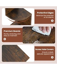 Gouun 5-Tier Wall Mounted Corner Shelf with Floating Design, 8 x 8 x 50