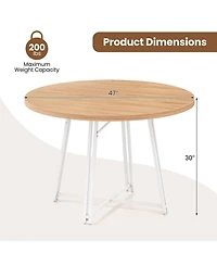 Gouun 47 in Round Kitchen Table with Cross Base for 4-6 People