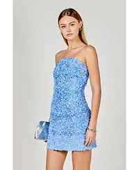 endless rose Women's Strapless Floral Dress