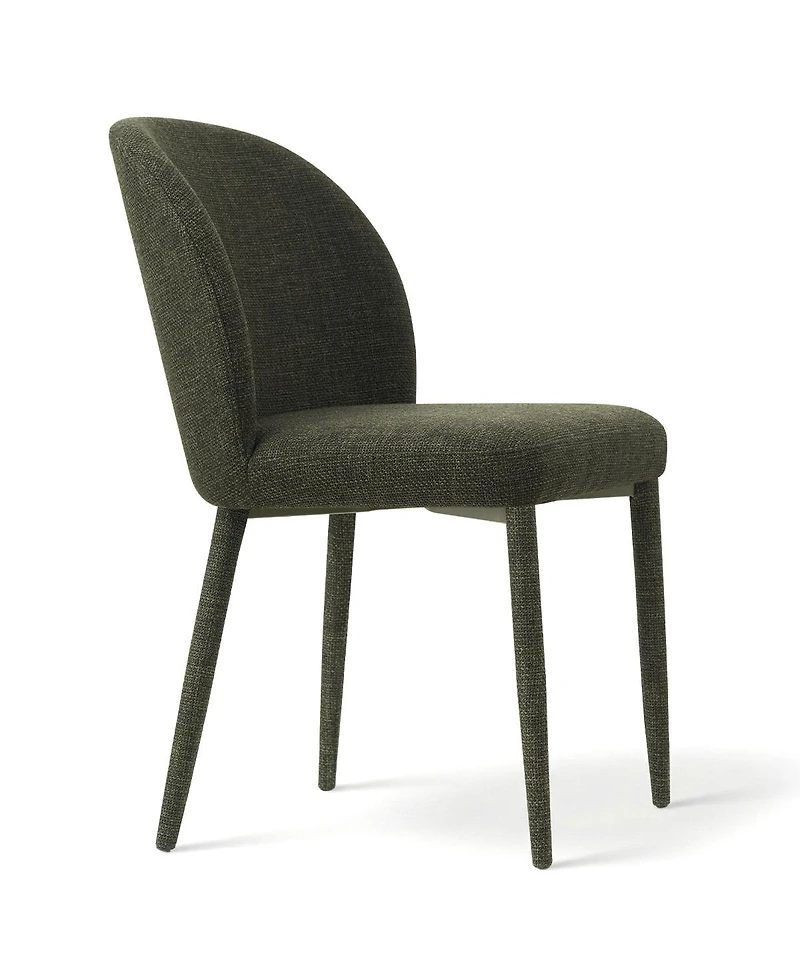Maison Boucle Set of 4 Modern Upholstered Dining Side Chairs with Metal Legs