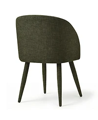 Maison Boucle Set of 2 Fabric Upholstered Arm Dining Chairs with Metal Legs