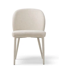 Maison Boucle Set of 4 Modern Upholstered Dining Side Chairs with Metal Legs