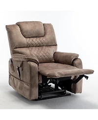 Flynama Electric Lift Relax Chair for Elderly, Power Recliner Lounge Sofa with 180degree(s) Flat Recline