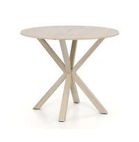 Gouun 36 in Round Wood Dining Table with Intersecting Pedestal Base