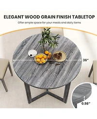 Gouun 36 in Round Pedestal Dining Table for 2-4 with Wing-Shaped Base