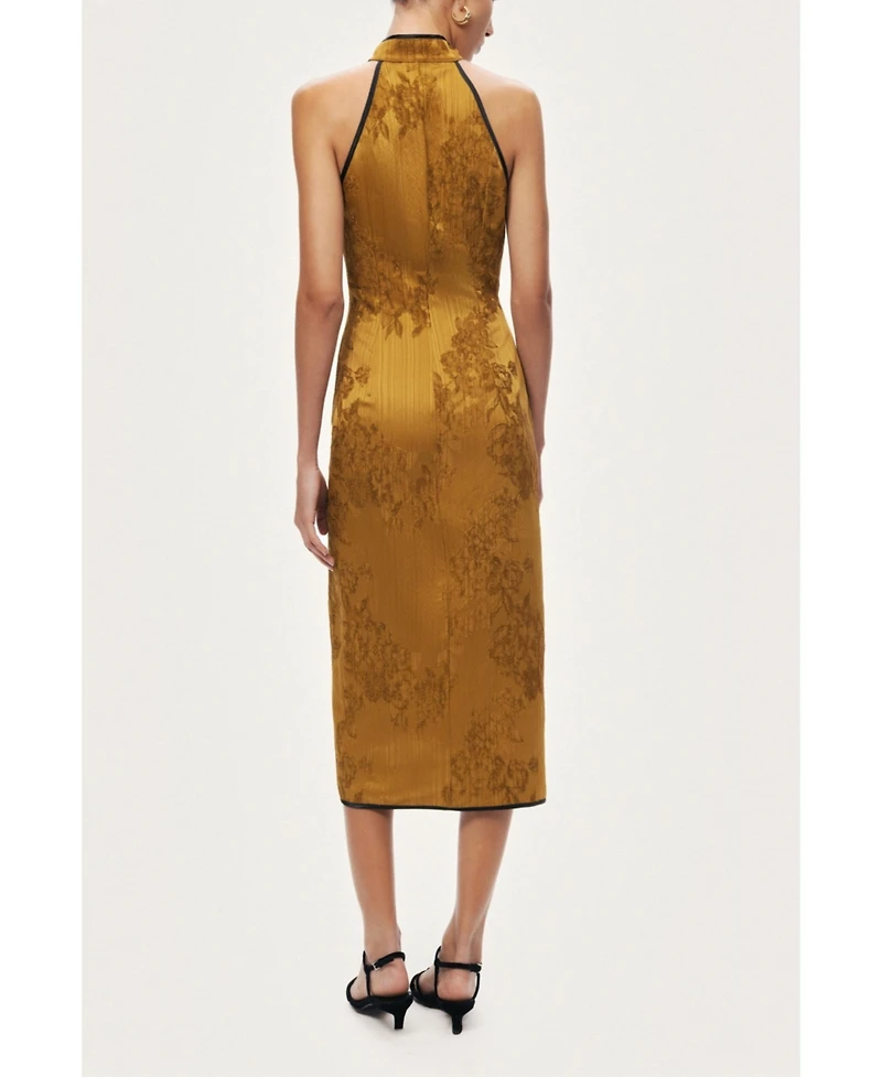 Nocturne Women's High-Neck Button-Detail Midi Dress