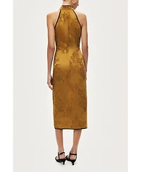 Nocturne Women's High-Neck Button-Detail Midi Dress