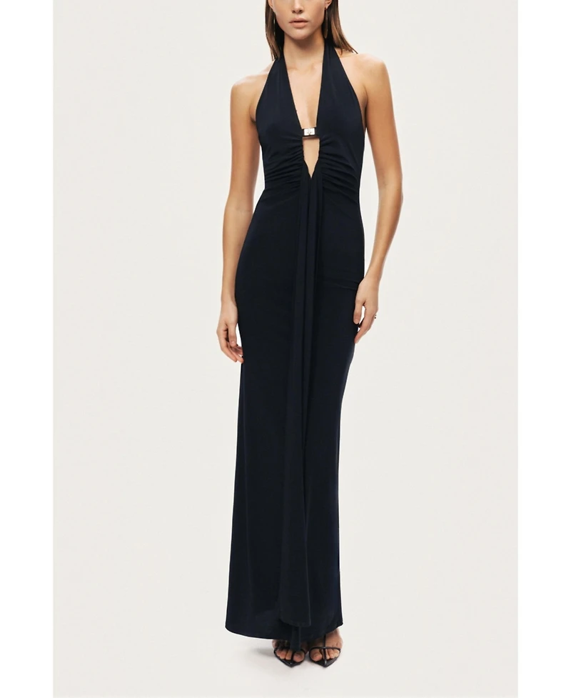 Nocturne Women's Halter Neck Cut-Out Maxi Dress