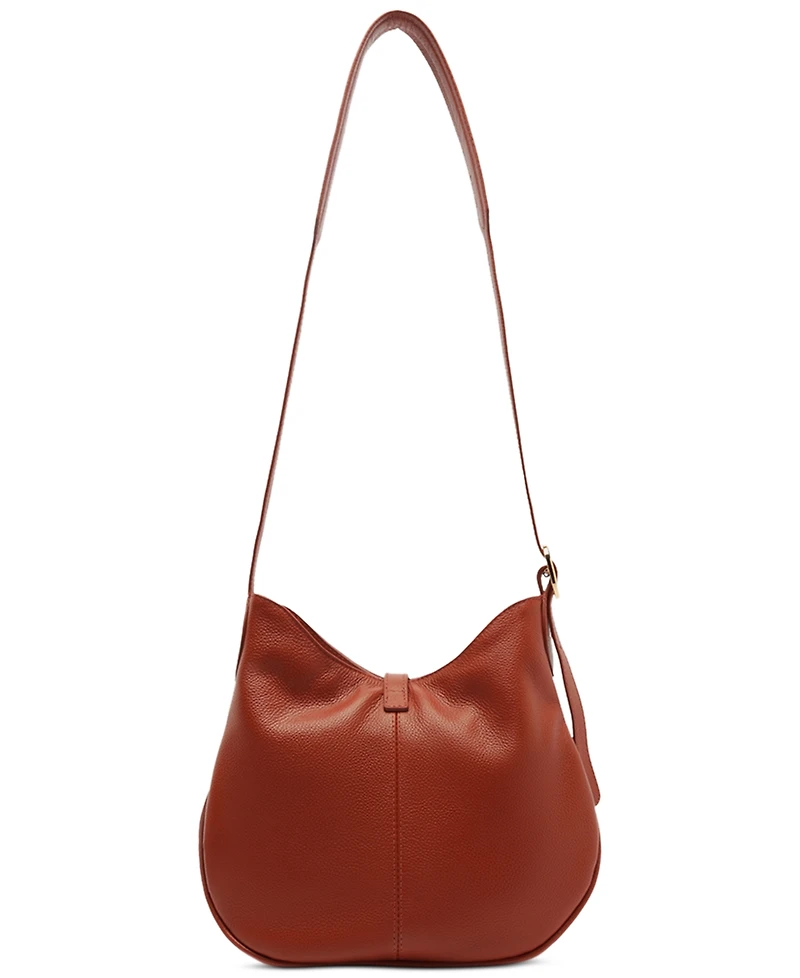 Arezzo Sabrina Small Leather Snap Button Crossbody Handbag