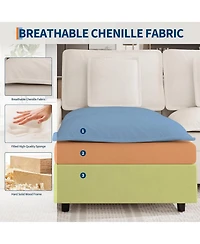 gaomon Sectional Couches for Living Room, 108'' Chenille Modular Cloud Couch with Storage Armrest and Movable Ottoman, U-Shaped Sectional Sofas