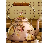 MacKenzie-Childs Wild Rose Mauve 3-Quart Tea Kettle