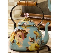MacKenzie-Childs Wild Rose Slate 2-Quart Tea Kettle