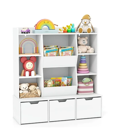 Gouun 47 in Versatile Children Bookcase and Toy Storage Cabinet with Movable Drawers