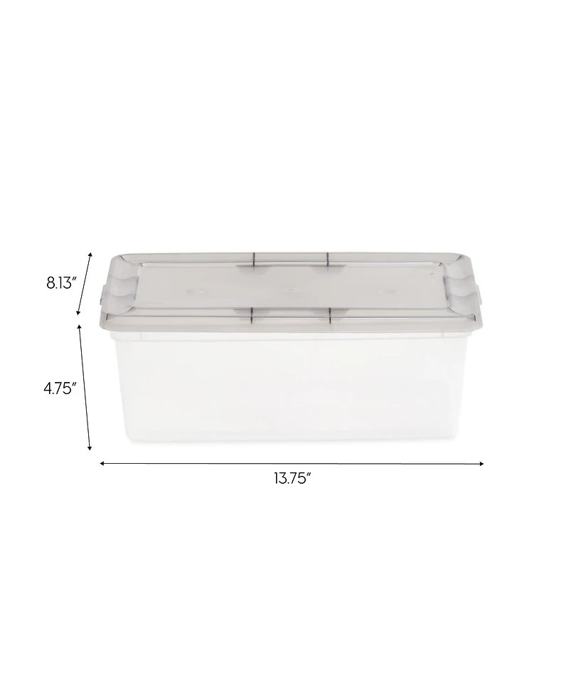 Iris Usa 6 Quart Snap Top Plastic Storage Box, 10 Pack