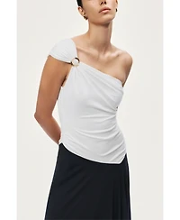 Nocturne Women's One-Shoulder Contrast Maxi Dress