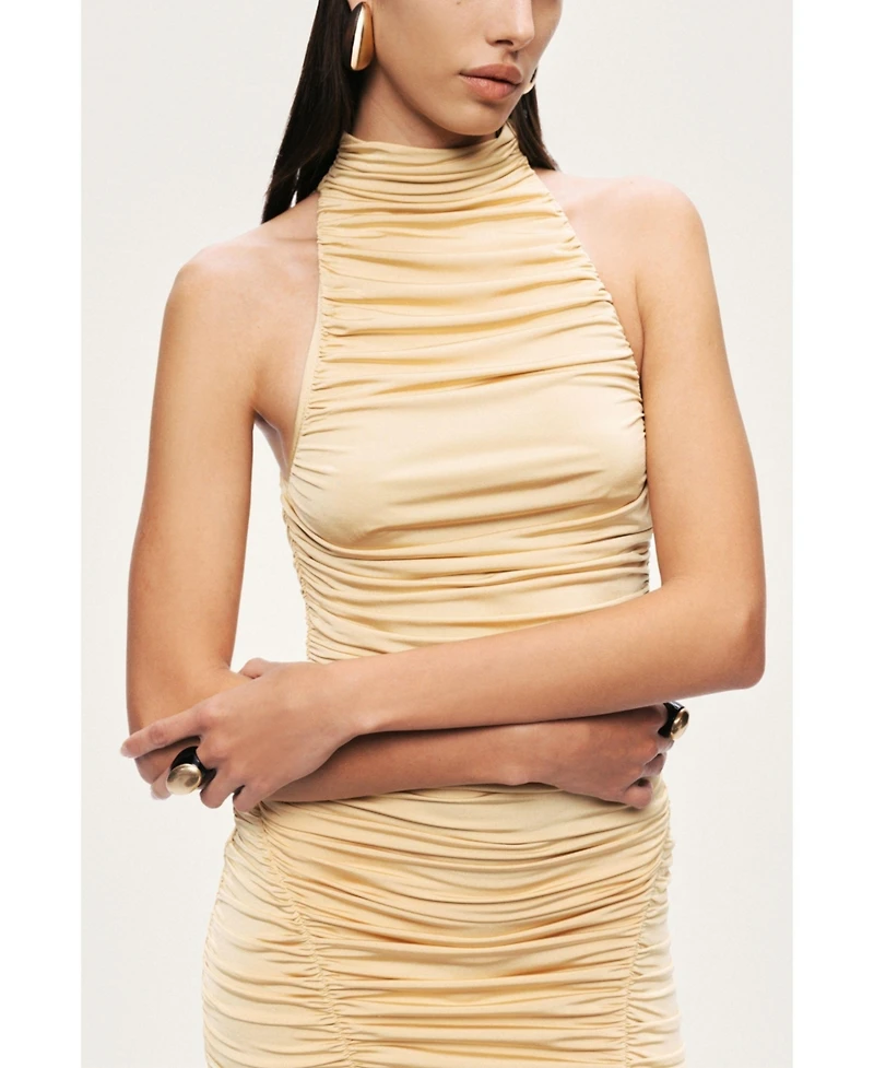 Nocturne Women's Ruched Halter Midi Dress