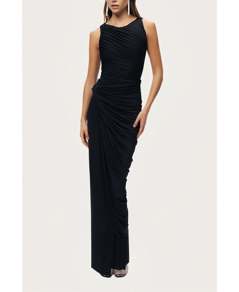 Nocturne Women's Draped Sleeveless Maxi Dress