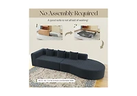 Aecojoy 134'' Modern Sectional Couches 1400LBS Oversized L-Shaped Curved Sofa
