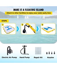 Inolait Inflatable Floating Dock Platform 8 x 5 ft with Electric Air Pump