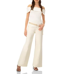 Ivonne Women's Cotton Wide-Leg Straight Pants