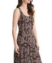Jones New York Women's Scoop Neck Multi-Tier Maxi Dress