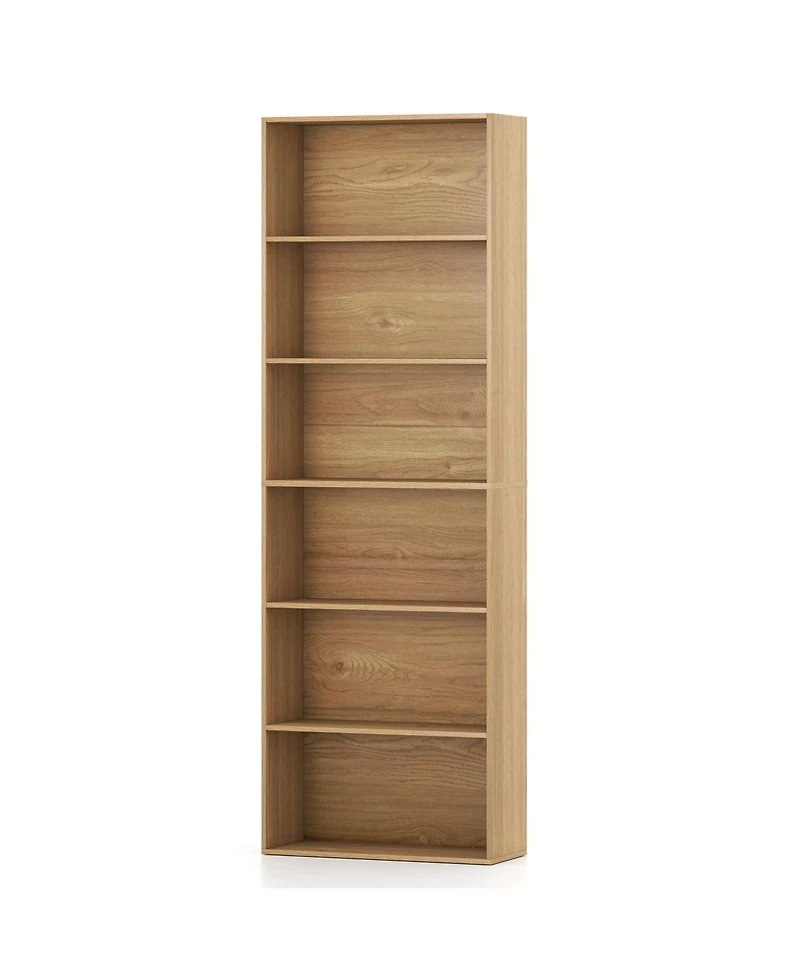Gouun 6-Tier Bookcase with 6 Open Shelves and Anti-Toppling Kits, 23.5 x 9.5 x 70 in