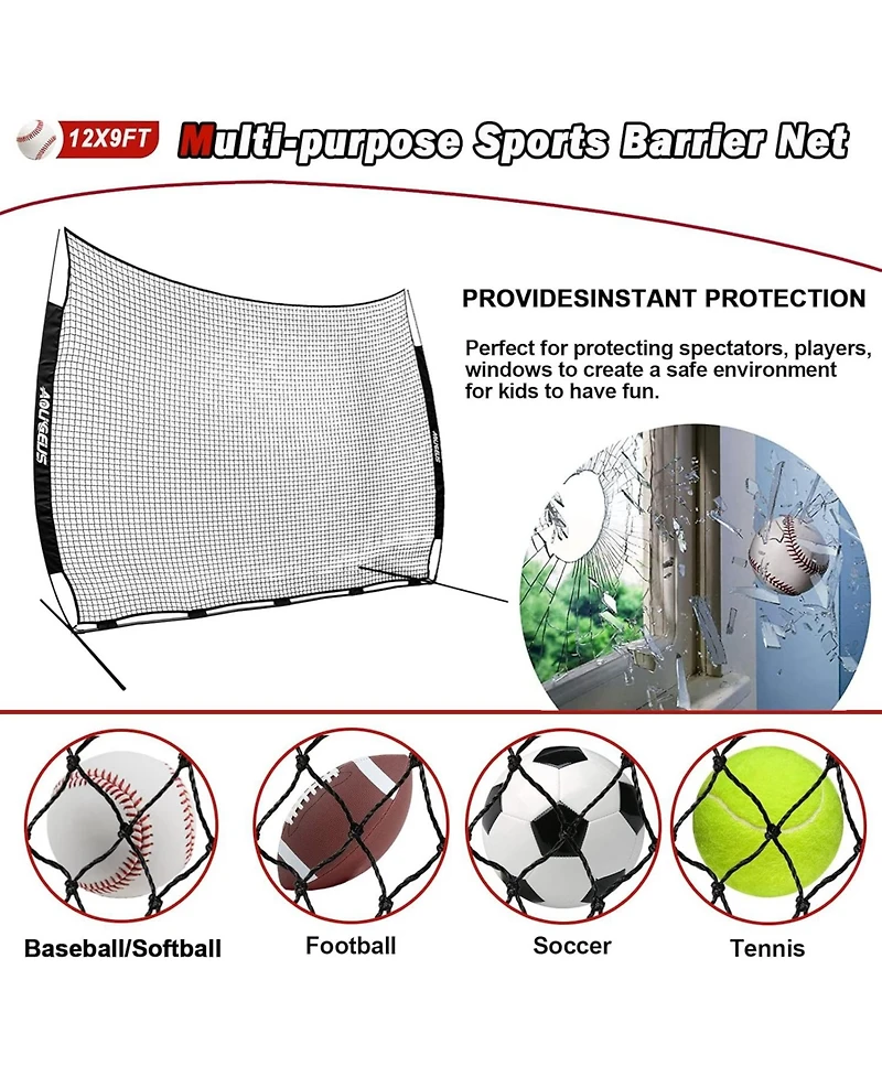Aoligeijs Sports Barrier Net,Sports Net,Barricade Backstop Net,Perfect for Baseball,Softball,Soccer, Basketball,Lacrosse