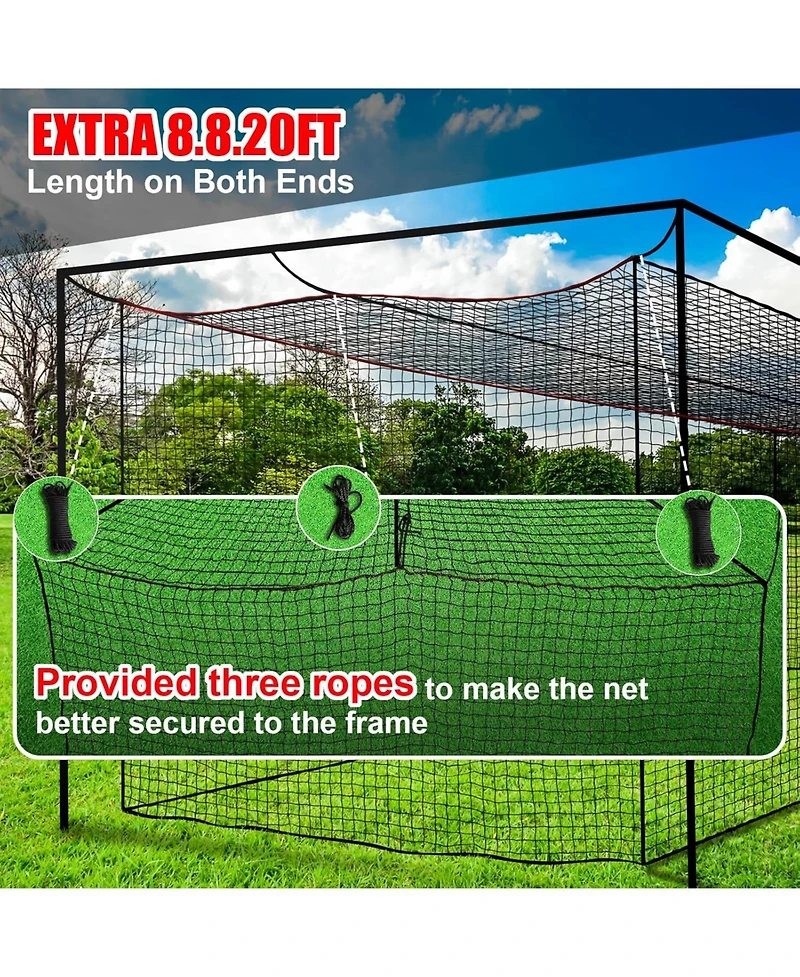 Aoligeijs Baseball Softball Batting Cage Net with Realistic Catcher, Net Only, Backyard Practice Batting Cage Net, Heavy Duty Multi-Purpose Sports Net