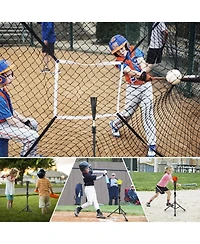 Aoligeijs Baseball Tee Batting Tee Softball Tee Portable Travel Hitting Tee,Easy Adjustable Height,Stable Tripod Stand