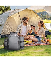 Mecale 2-Person Picnic Backpack with Insulated Cooler, Blanket and Tableware Set