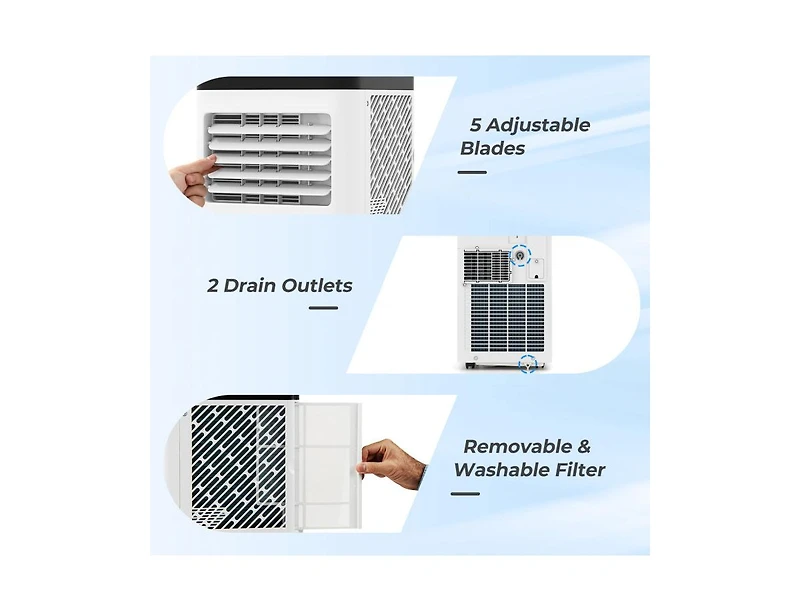 Mecale 8000 Btu Portable Air Conditioner with Heating and Cooling Modes