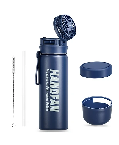 Yescom 24oz IP67 Vacuum Insulated Water Bottle with Fan , Outdoor Sport Stainless Steel Coffee Tumbler for Rv Camper