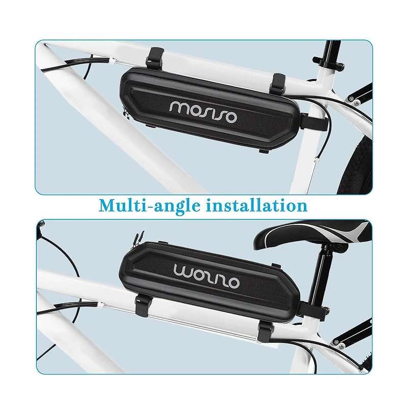 Aoligeijs Waterproof Bike Frame Bag Hard Shell Eva Triangle Storage Bag 6L Bicycle Under Tube Tool Pouch for Cycling Commuting